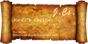 Jurák Csilla névjegykártya